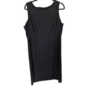 Chico's Dress Sleeveless Black Ponte Knit Knee Length Classic Size Large 14